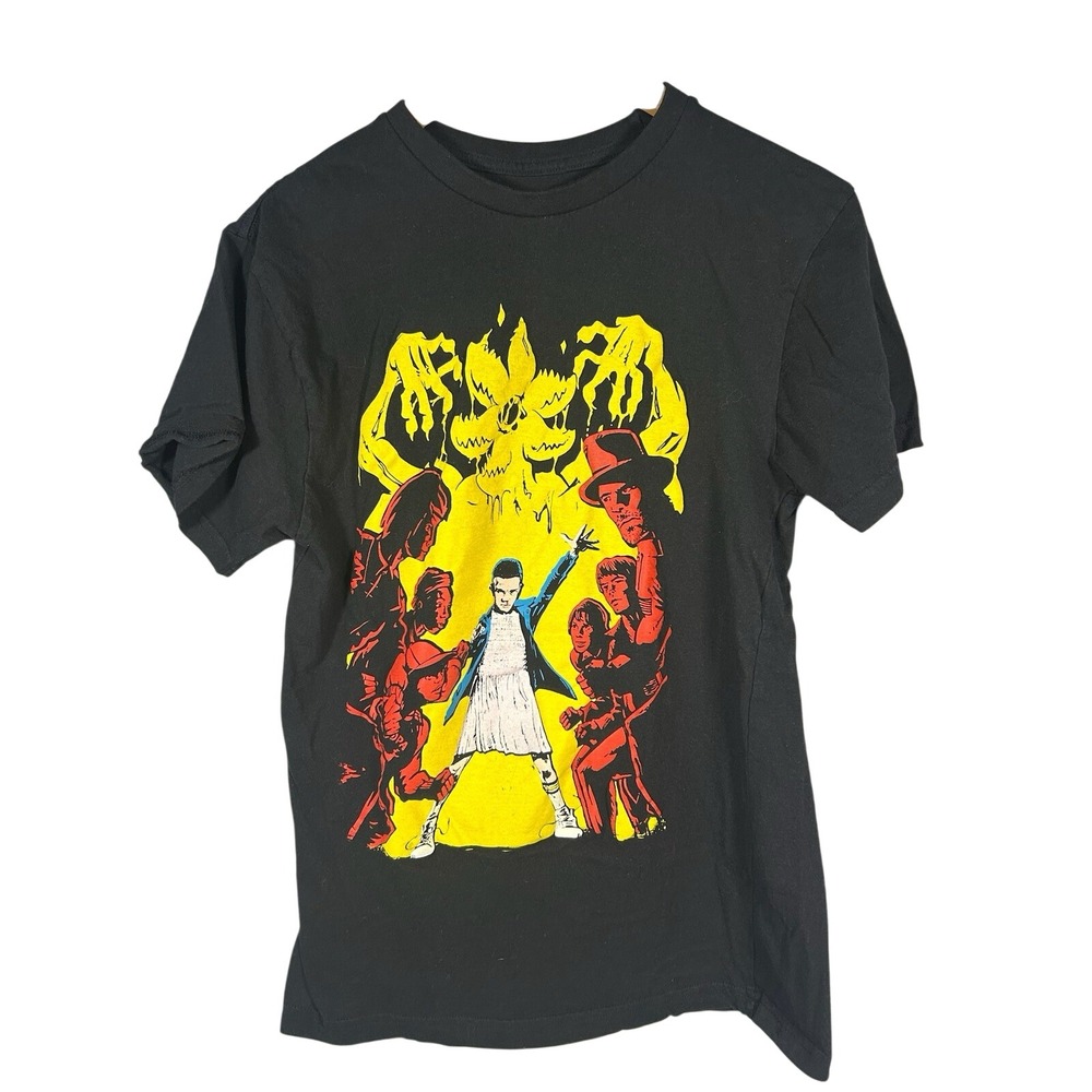 Stranger Things Eleven Graphic Y2K Black T Shirt Unisex M Demogorgon‎